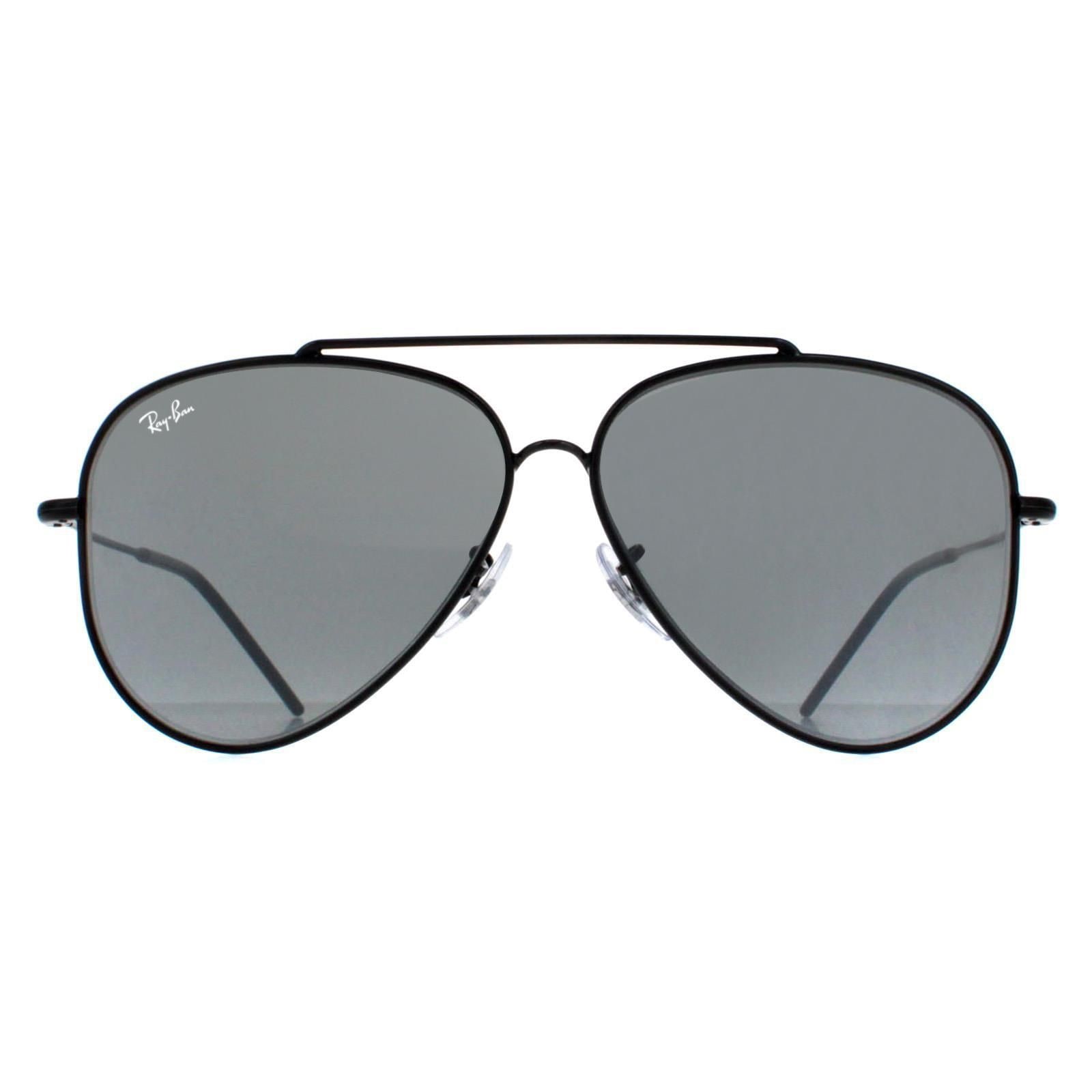 Ray-Ban Aviator Black Silver Mirror RB0101S Aviator Reverse image 1