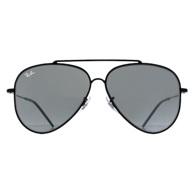 Ray-Ban Aviator Black Silver Mirror RB0101S Aviator Reverse