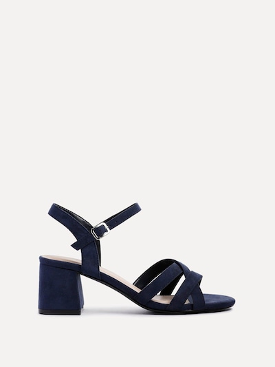 Linzi Flair Navy Faux Suede Heeled Sandals