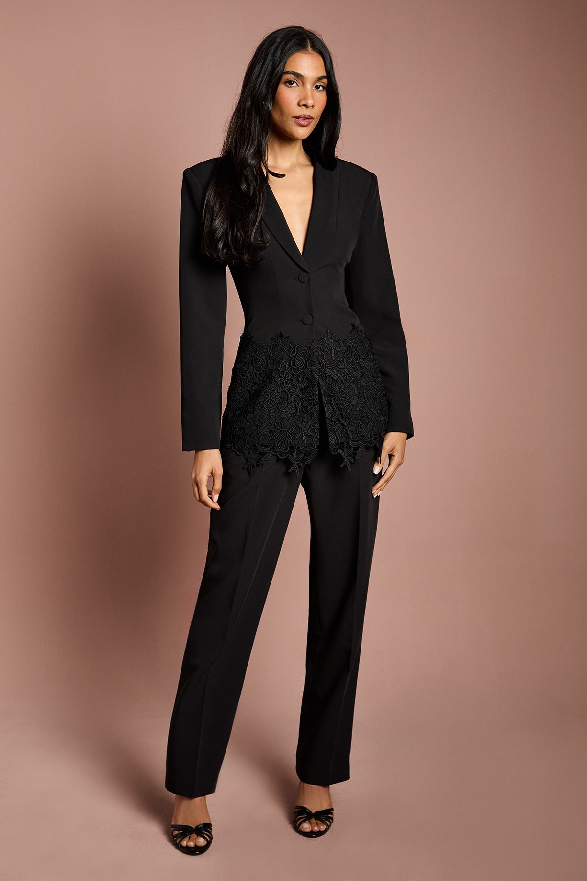 Coast Pleat Front Straight Leg Formal Trouser Black