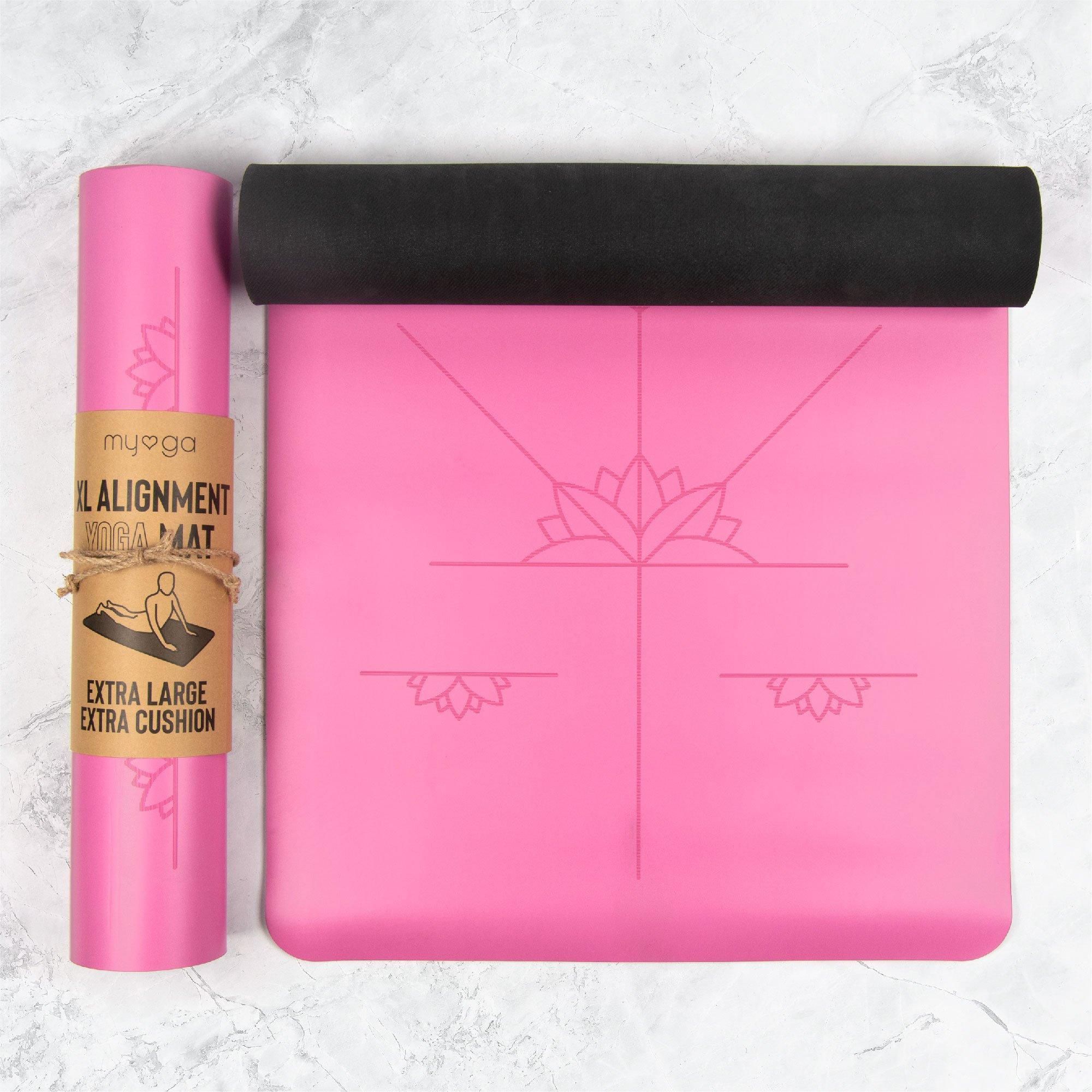 Myga Extra Large Pink Alignment Yoga Mat image 1