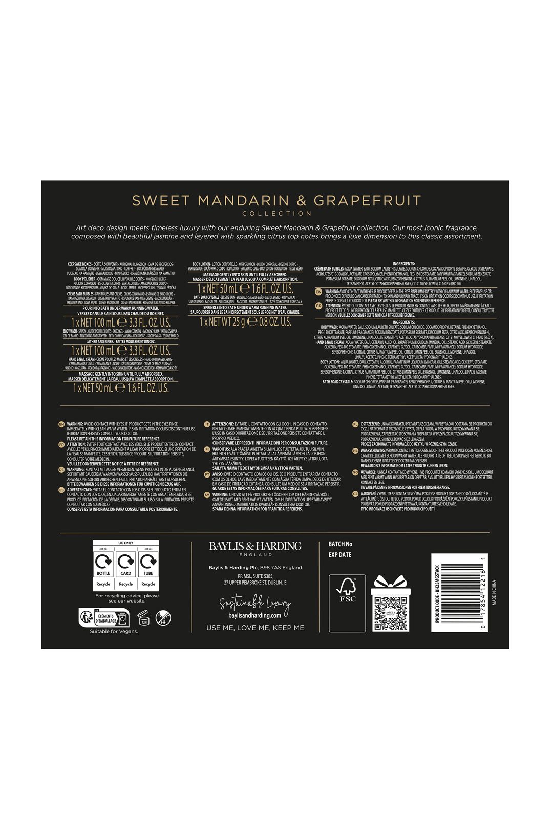 Baylis & Harding Sweet Mandarin & Grapefruit Luxury Pamper Present Gift Set Multi image 8