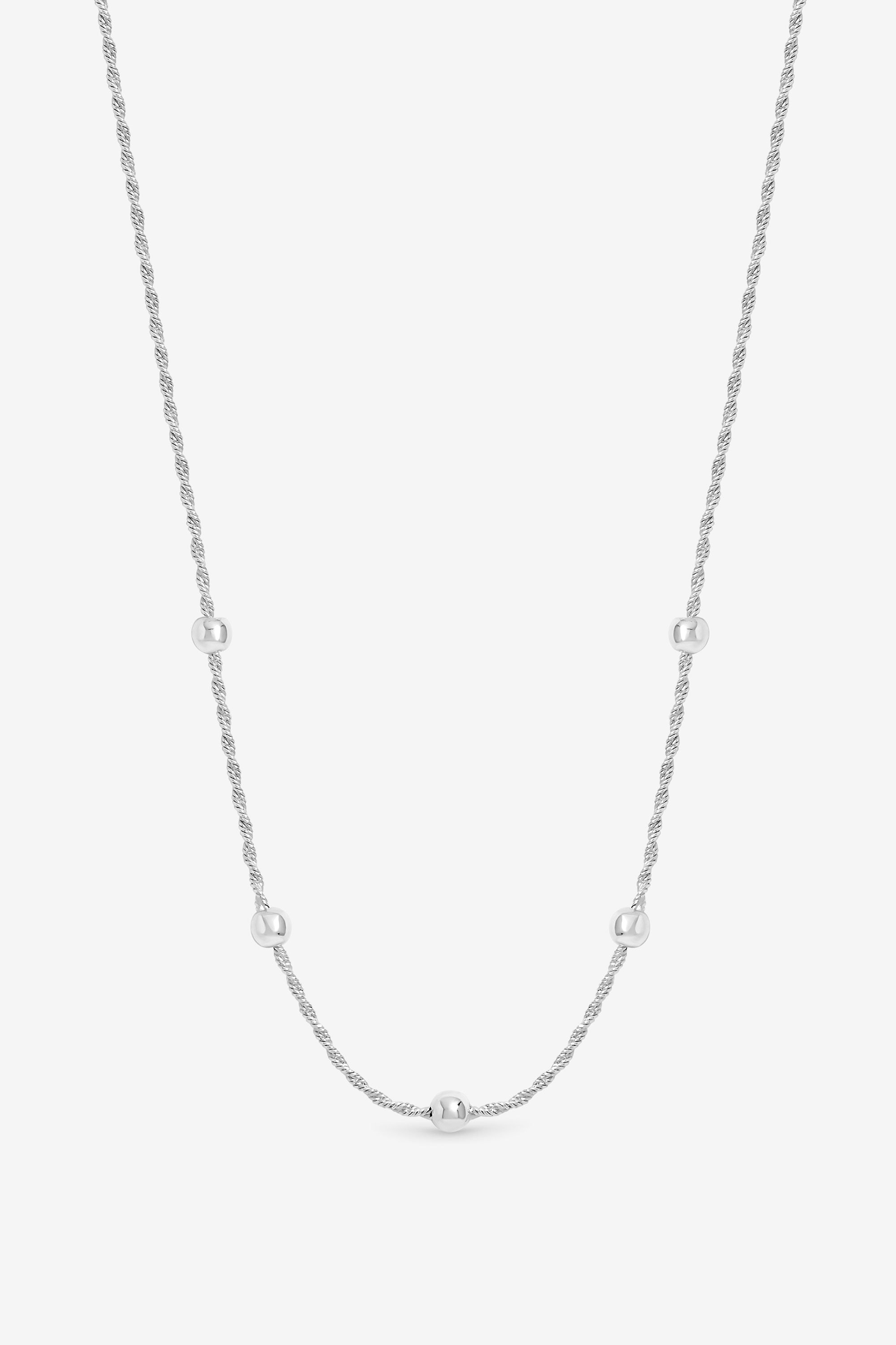 Simply Silver Sterling Silver 925 Polished Station Allway Necklace image 1