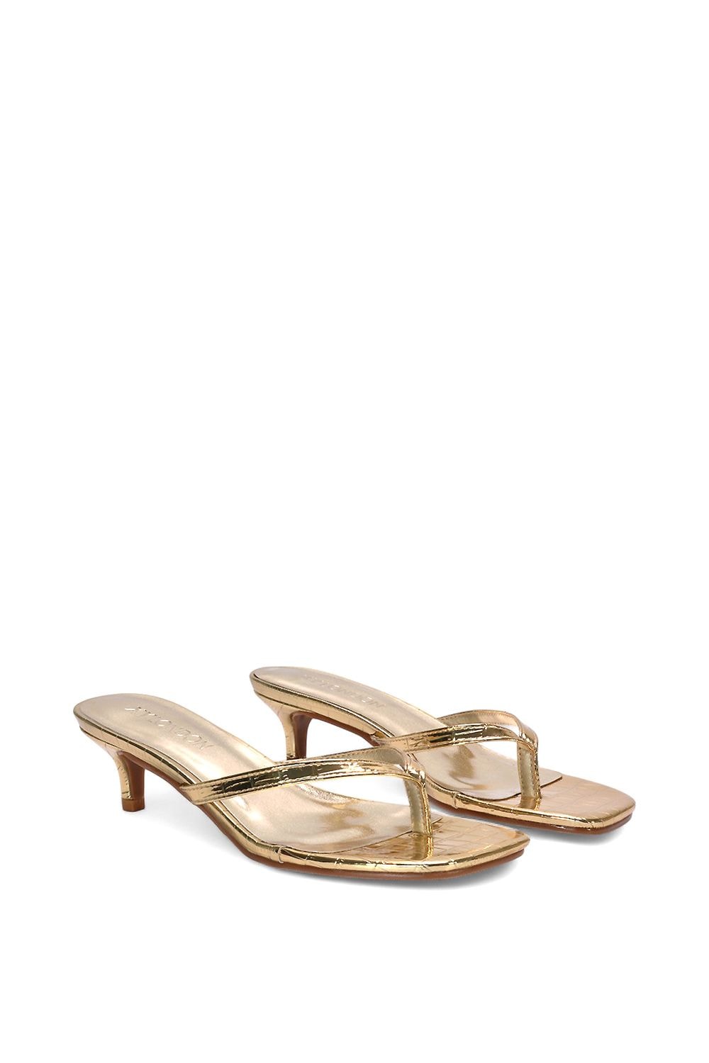 XY London 'Jane' Toe Post Low Kitten Heel Mule Sandal Shoes image 3
