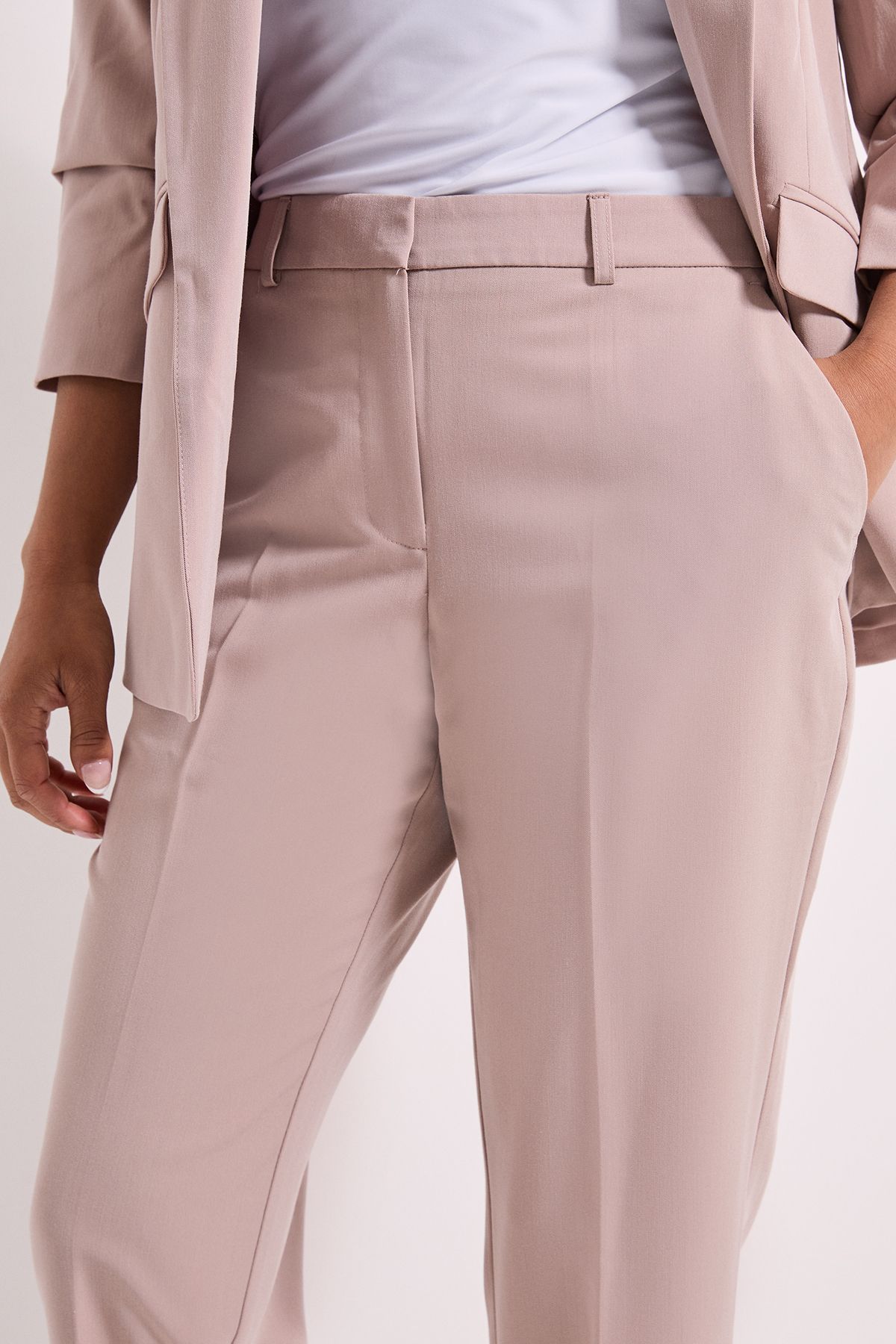 Dorothy Perkins Petite Ankle Grazer Trouser Stone image 2