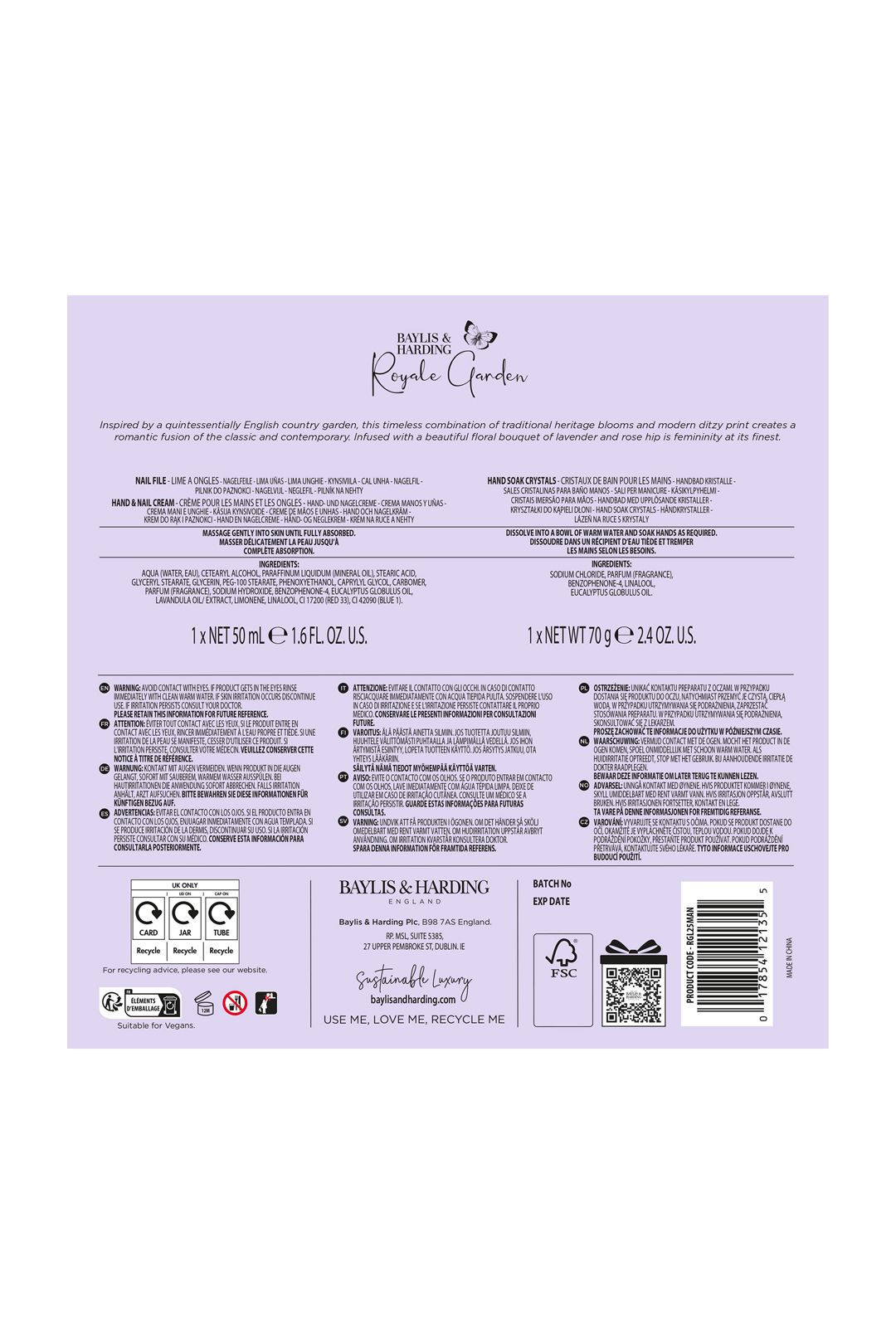 Baylis & Harding Royale Garden Luxury Manicure Gift Set Multi image 8