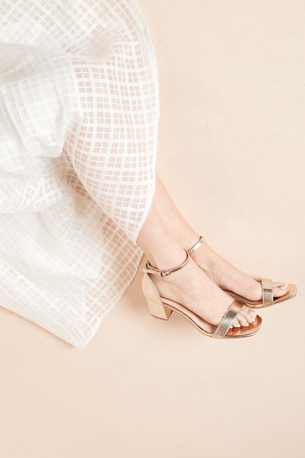 Dorothy Perkins Sammy Barely There Low Block Heel Sandals Gold image 1