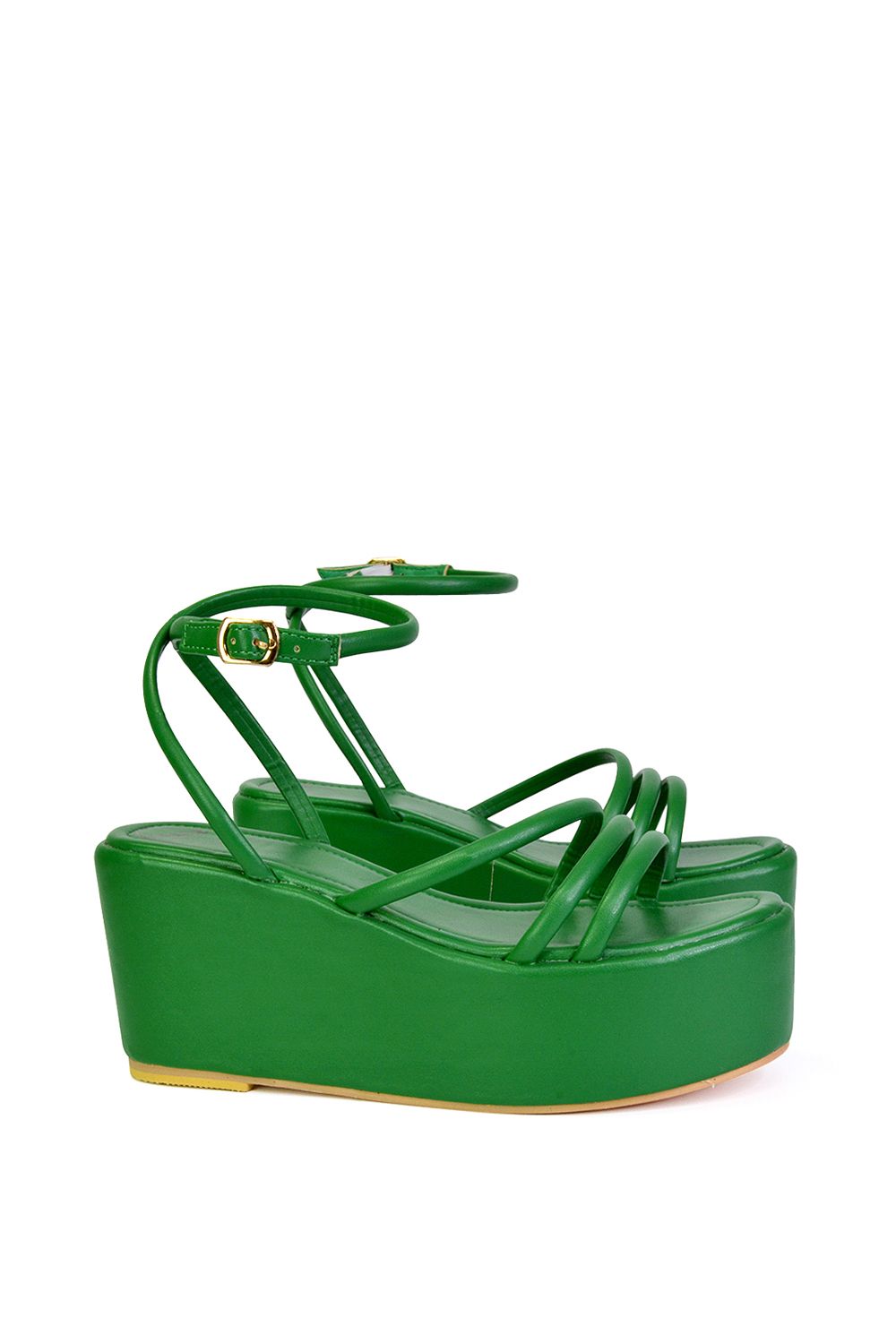 XY London 'Birdie' Ankle Strap Platform Sandal Wedge Heel Flatforms image 2