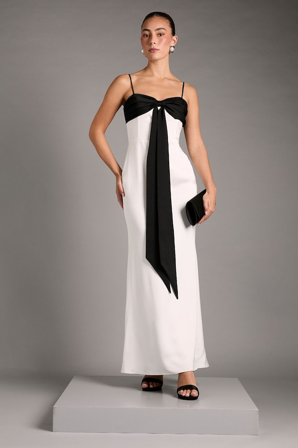 Coast Monochrome Bow Detail Maxi Dress White