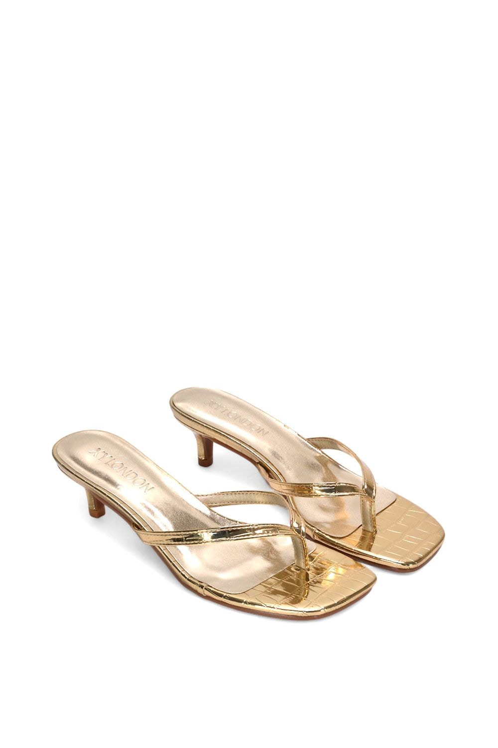 XY London 'Jane' Toe Post Low Kitten Heel Mule Sandal Shoes image 5