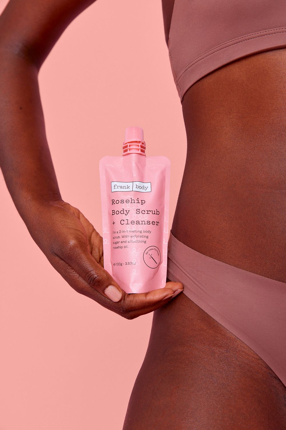 Frank Body Rosehip Body Scrub + Cleanser 100g Multi image 4