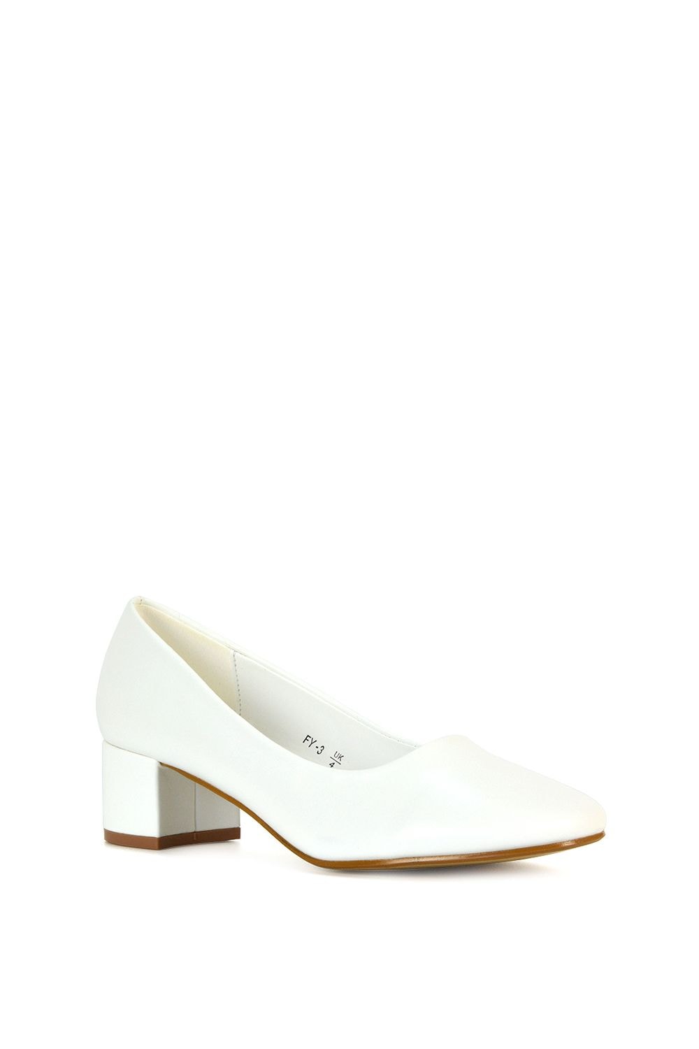 XY London 'Liberty' Low Block Heel Round Toe Slip On Court Shoes image 2