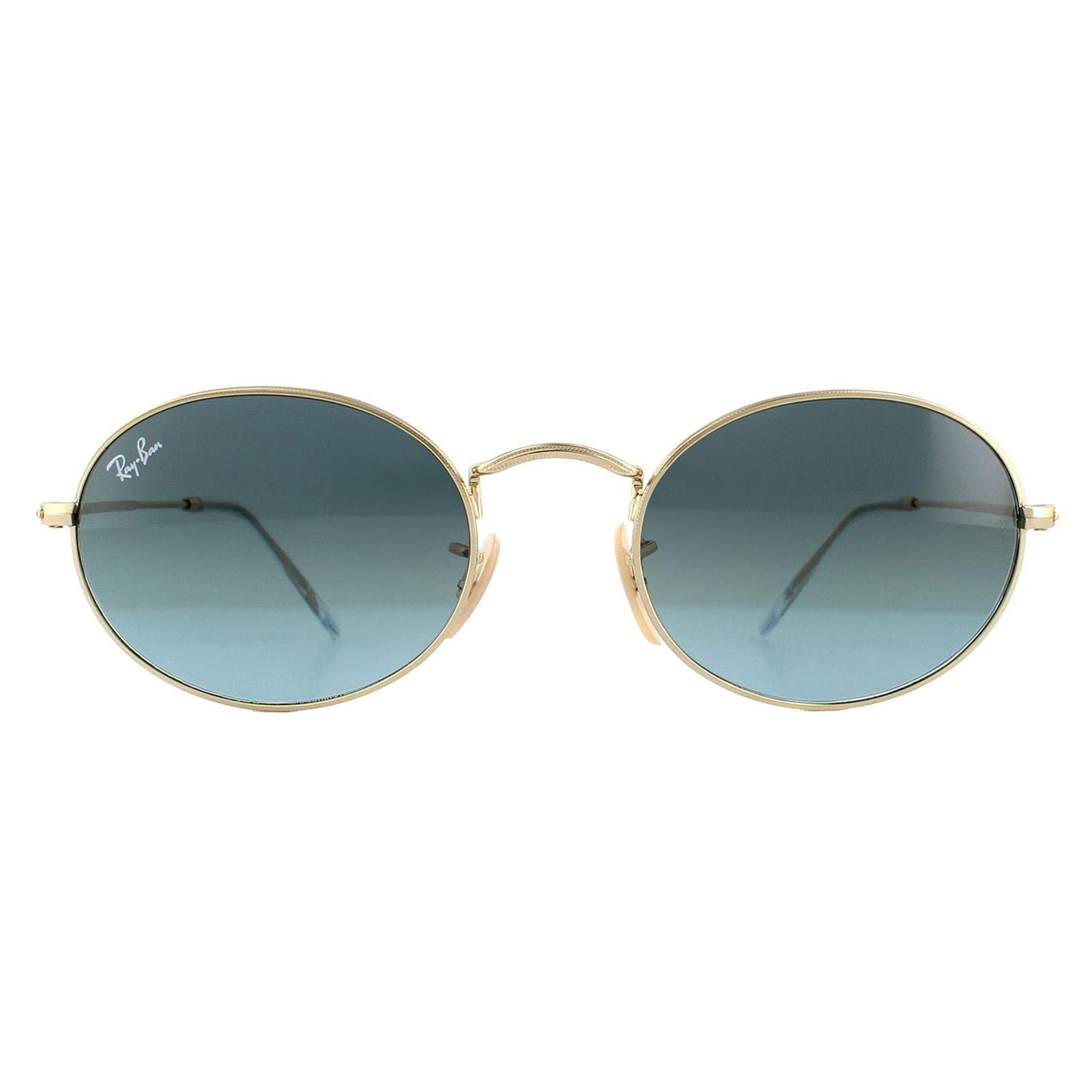 Ray-Ban Round Gold Blue Grey Gradient Sunglasses