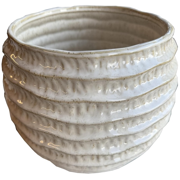 Hill Interiors Pallida Ridged Vase