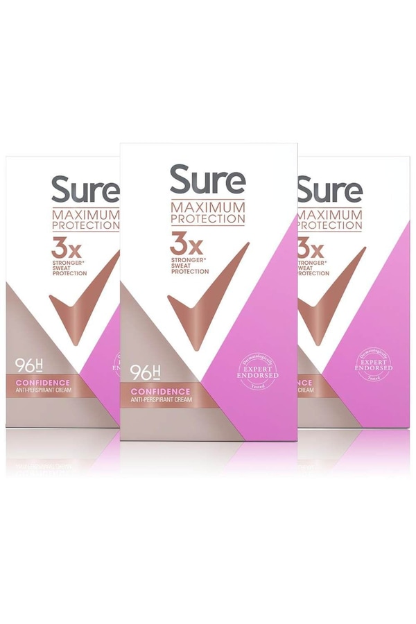Sure Women Maximum Protection 'Anti-Perspirant Deodorant' Cream, 3x50ml