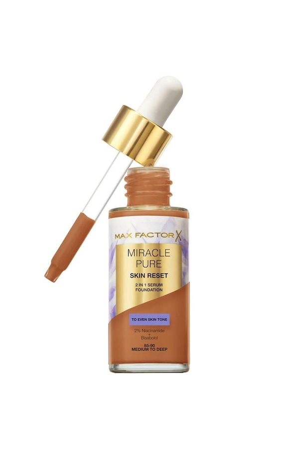 Max Factor Miracle Pure Skin Reset Serum Foundation 30ml Medium To Deep