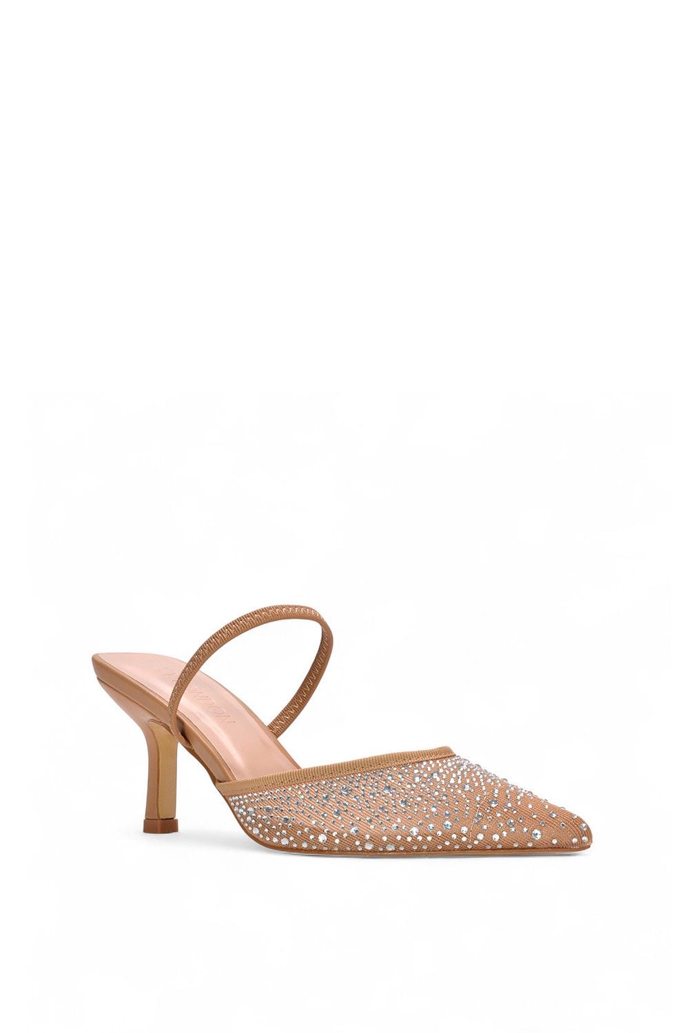 XY London 'Chase' Stiletto Heel Court Shoes With Mesh and  Rhinestones image 2