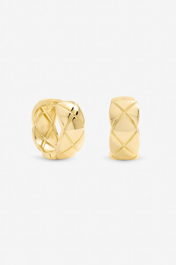 Jon Richard Gold Plated Quilted Hoop Earrings
