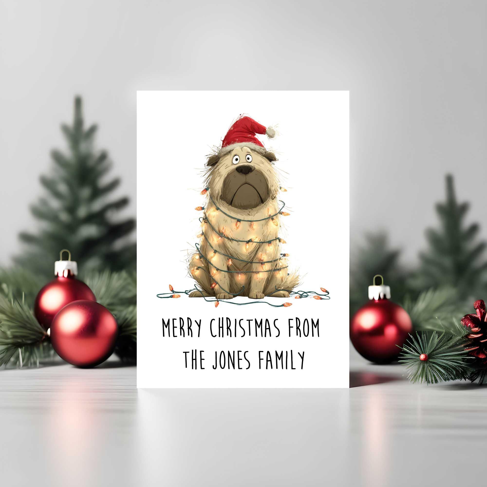 60 SECOND MAKEOVER Pack Of 5 Personalised Christmas Cards Chow Chow image 2
