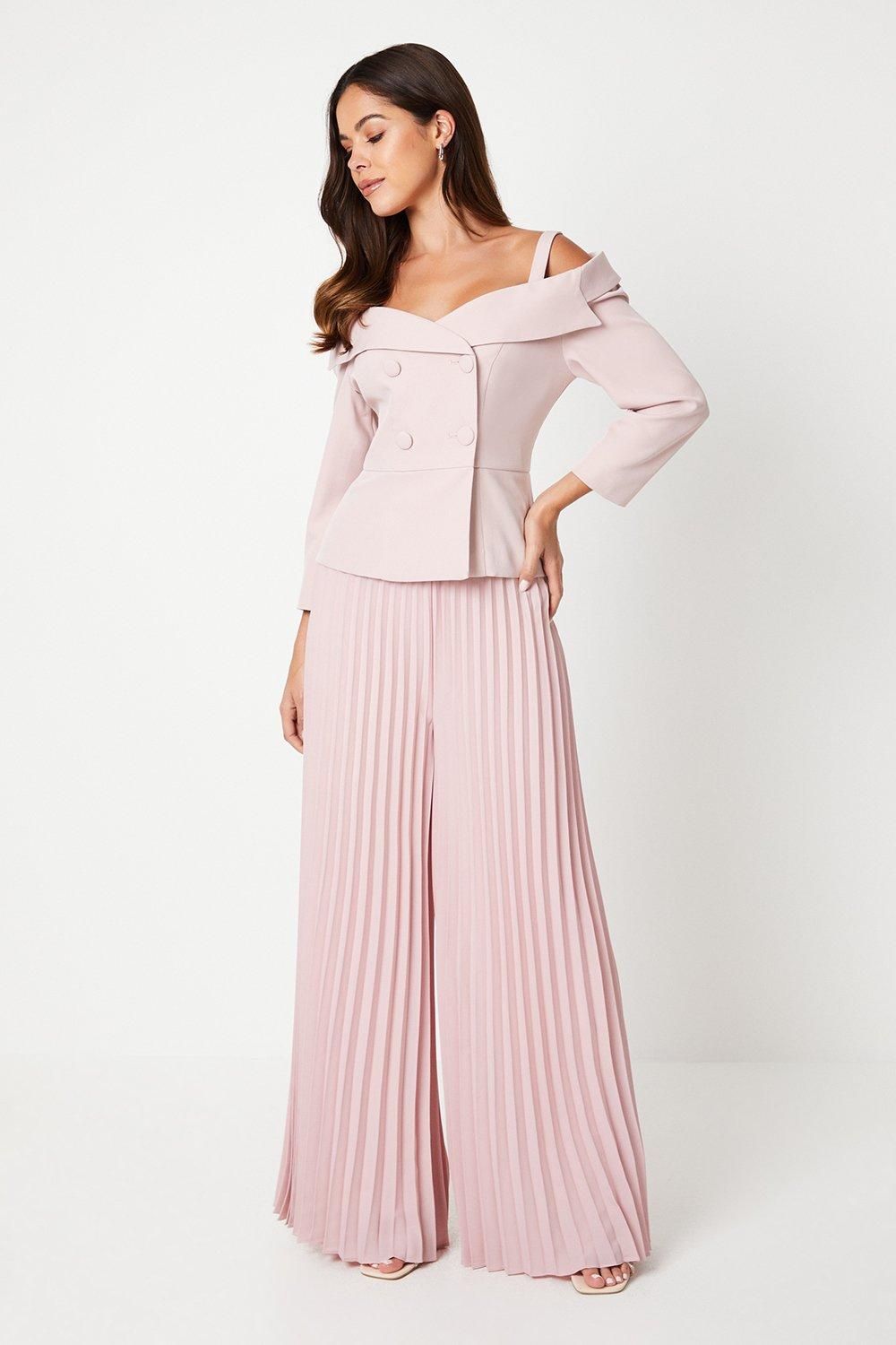 Coast 3/4 Sleeve Off Shoulder Peplum Jacket Blush image 2