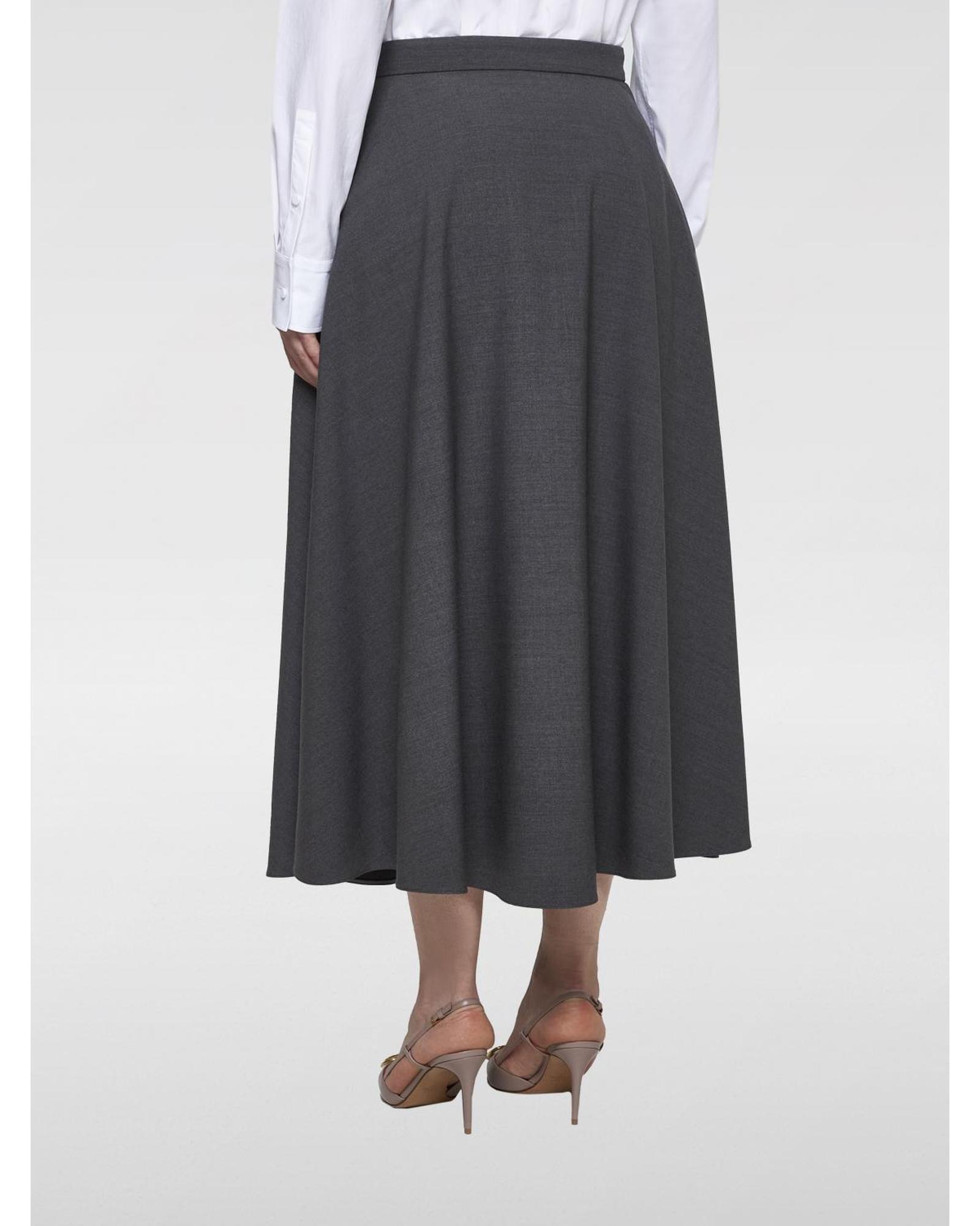 Valentino ALine Wool Midi Skirt Wo - Grey image 3