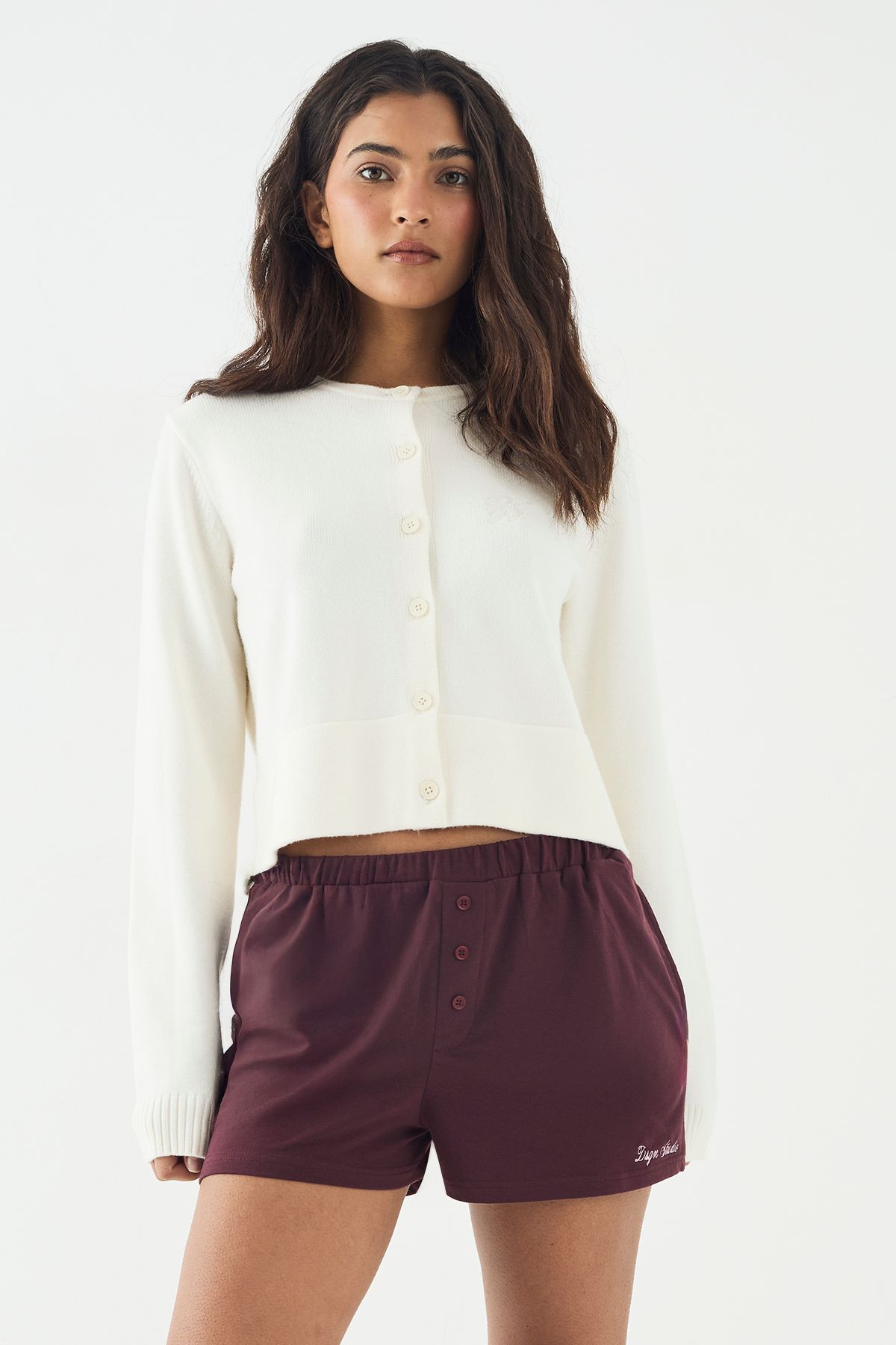 DSGN Studio DSGN Studio Lounge Henley Button Supersoft Short Burgundy