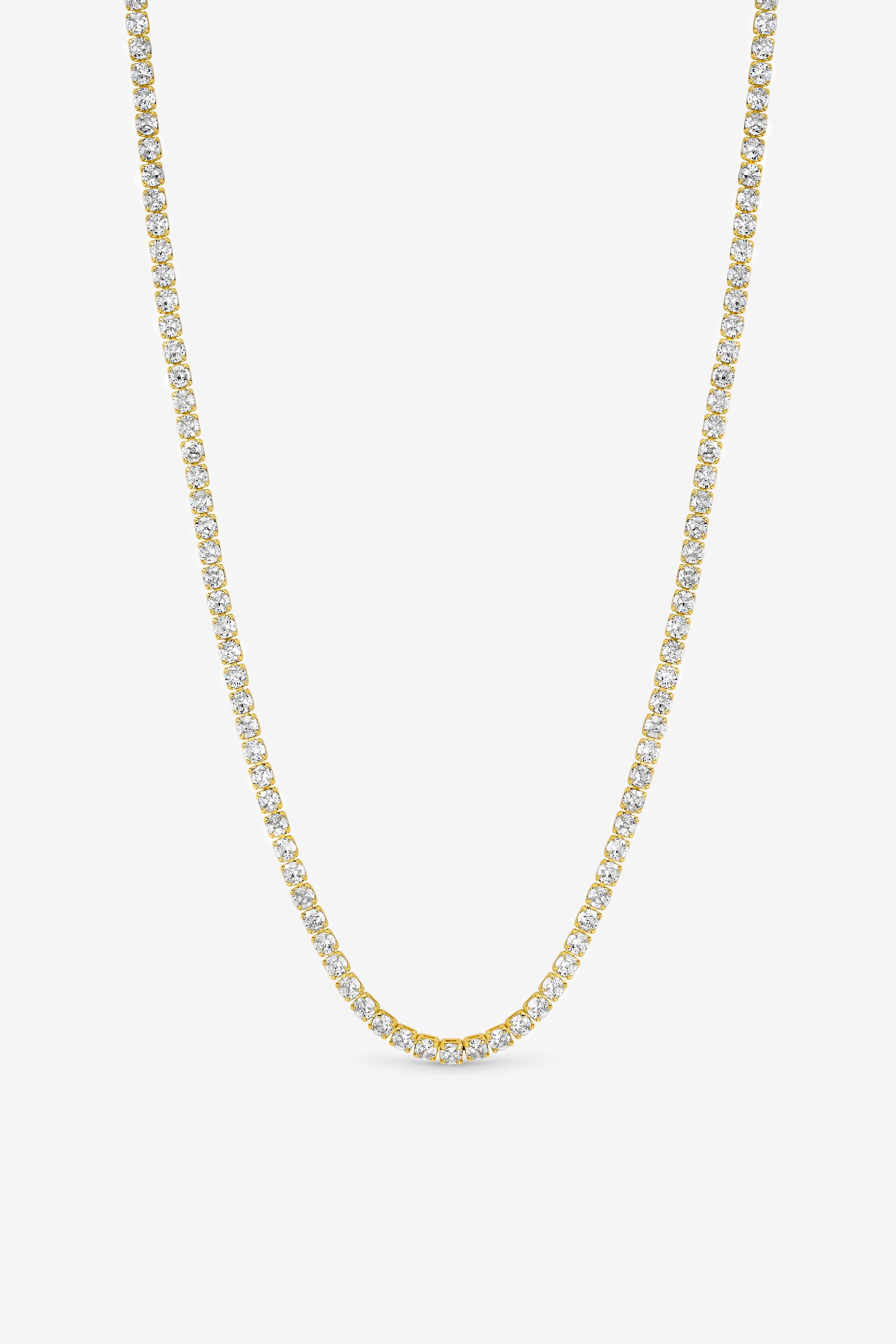 Jon Richard Gold Plated and Cubic Zirconia Round Tennis Necklace