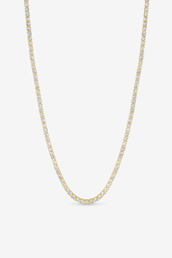 Jon Richard Gold Plated and Cubic Zirconia Round Tennis Necklace