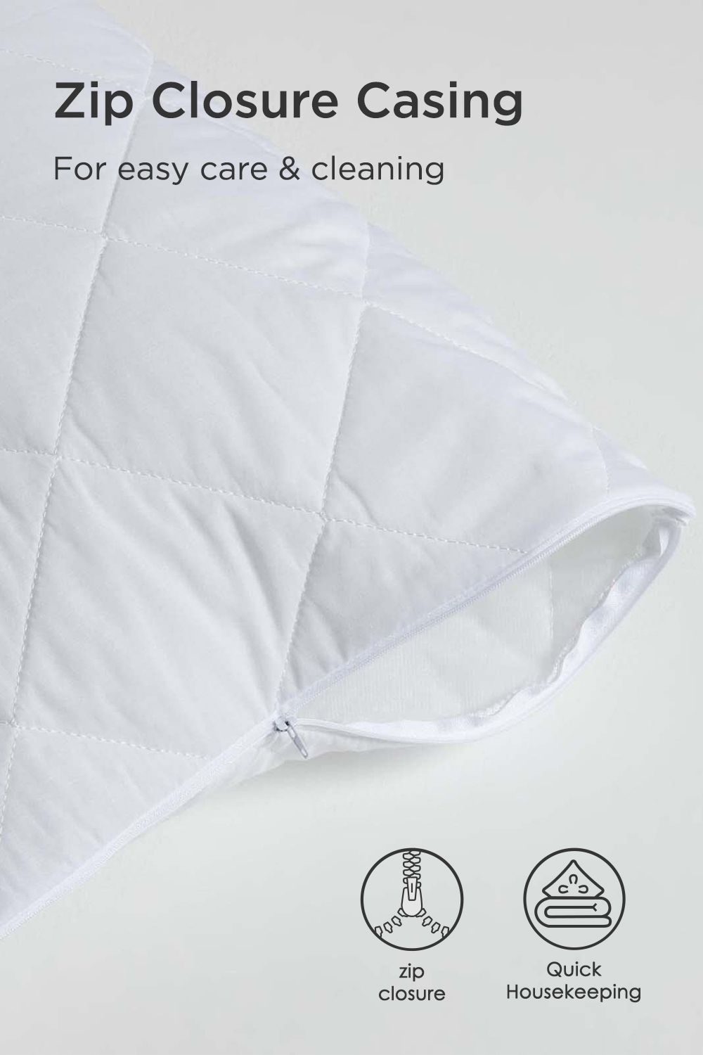 Homescapes Cotton Rich Quilted Pillow Protectors 80 x 80 cm, Pack of 4 image 3