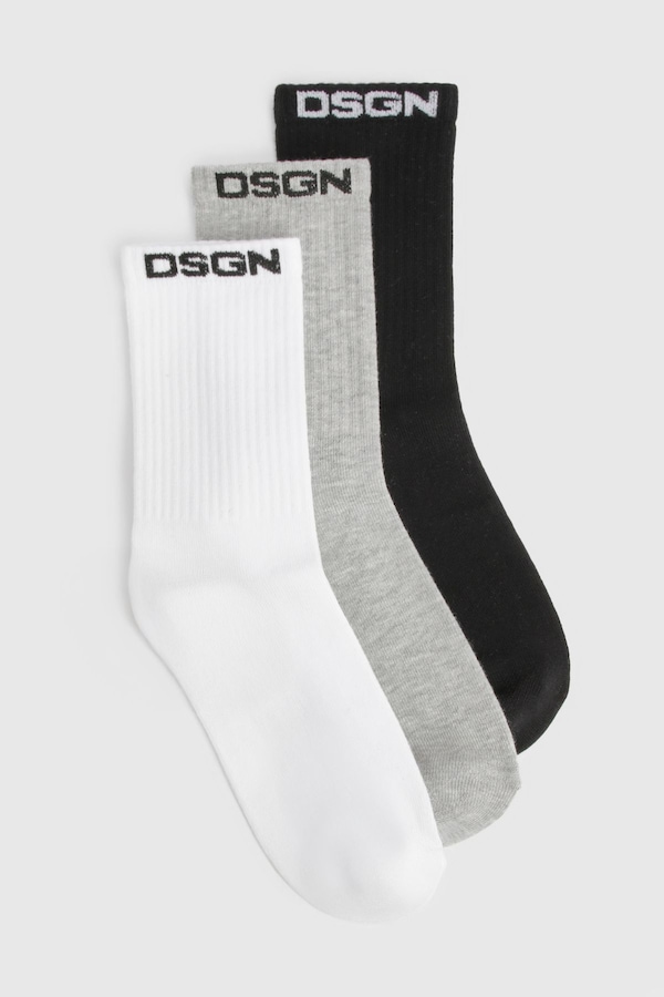 DSGN Studio DSGN Studio Sports 3 Pack Sports Socks Multi