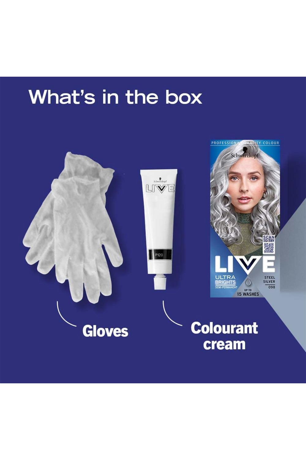 Schwarzkopf Live Steel Silver 'Hair Colour' 098 Semi-Permanent 3 Pack image 4