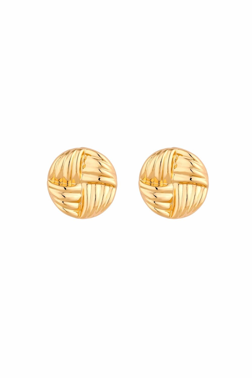 Jon Richard Jon Richard Gold Plated Ridged Statement Stud Earrings image 1
