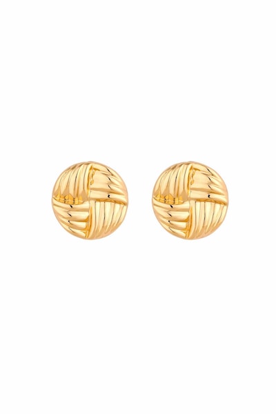 Jon Richard Jon Richard Gold Plated Ridged Statement Stud Earrings