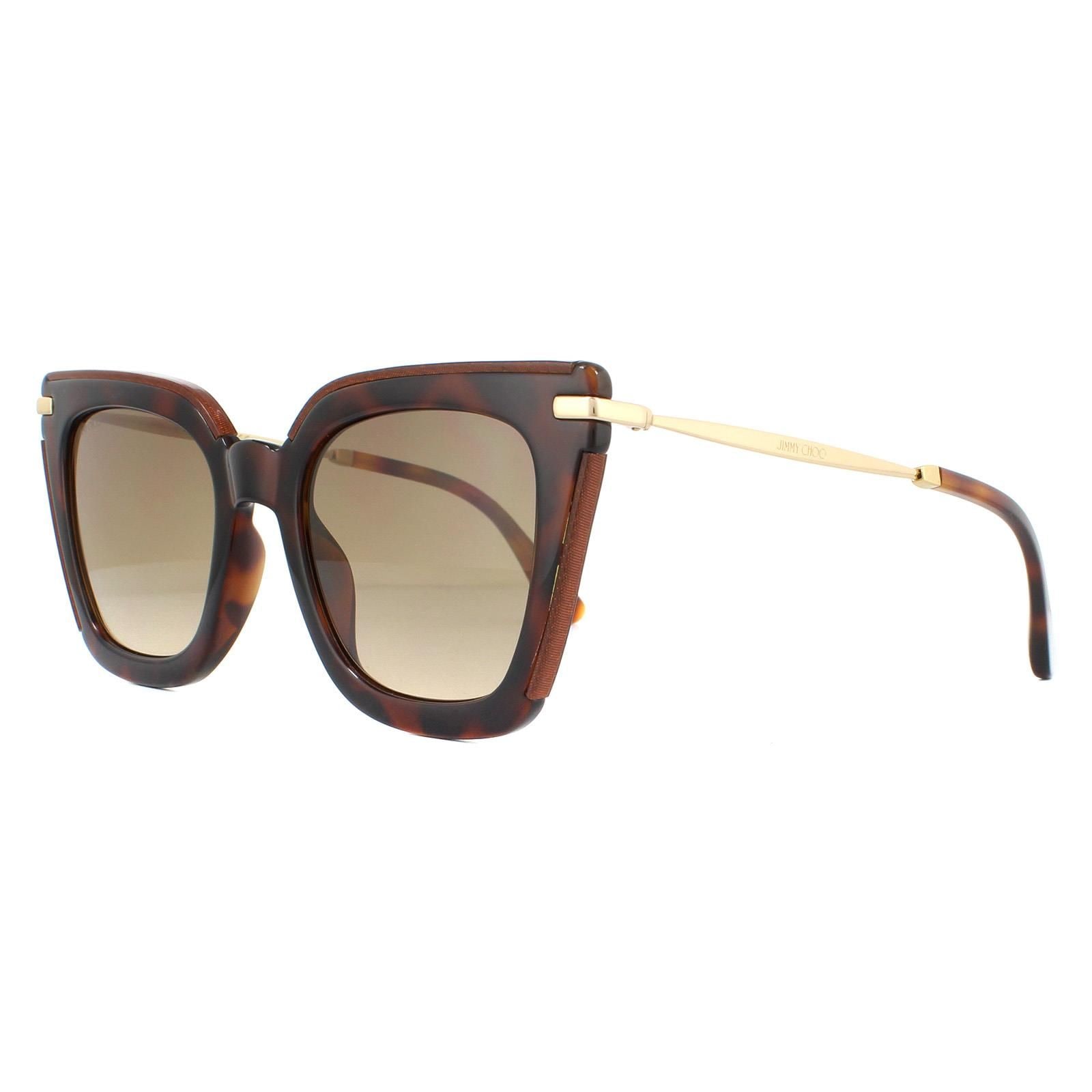 Jimmy Choo Square Glitter Havana Brown Gradient Sunglasses image 2