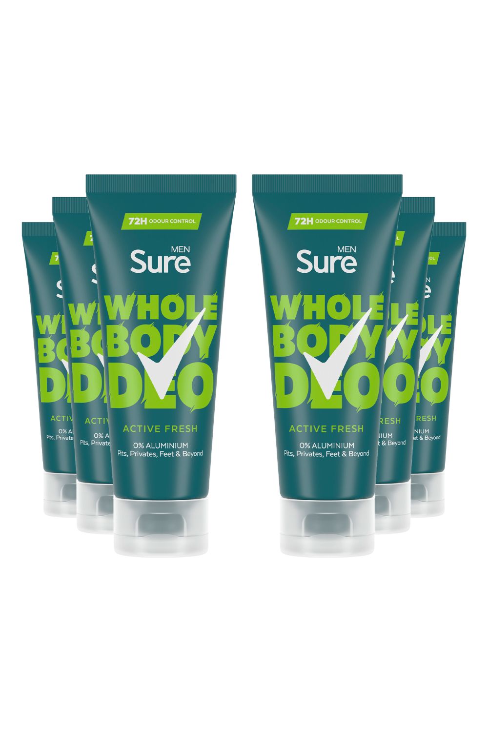 Sure Whole Body 'Deodorant Cream' Active Fresh w/ 72H Odour free 75ml, 6pk image 1
