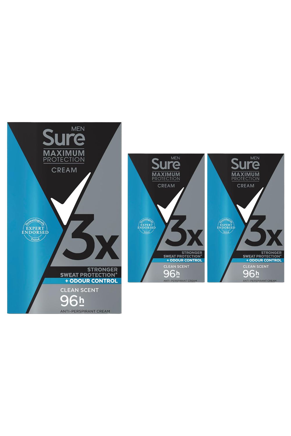 Sure Men Clean Scent or Sports Active 'Deodorant' Stick, 3x45ml image 1