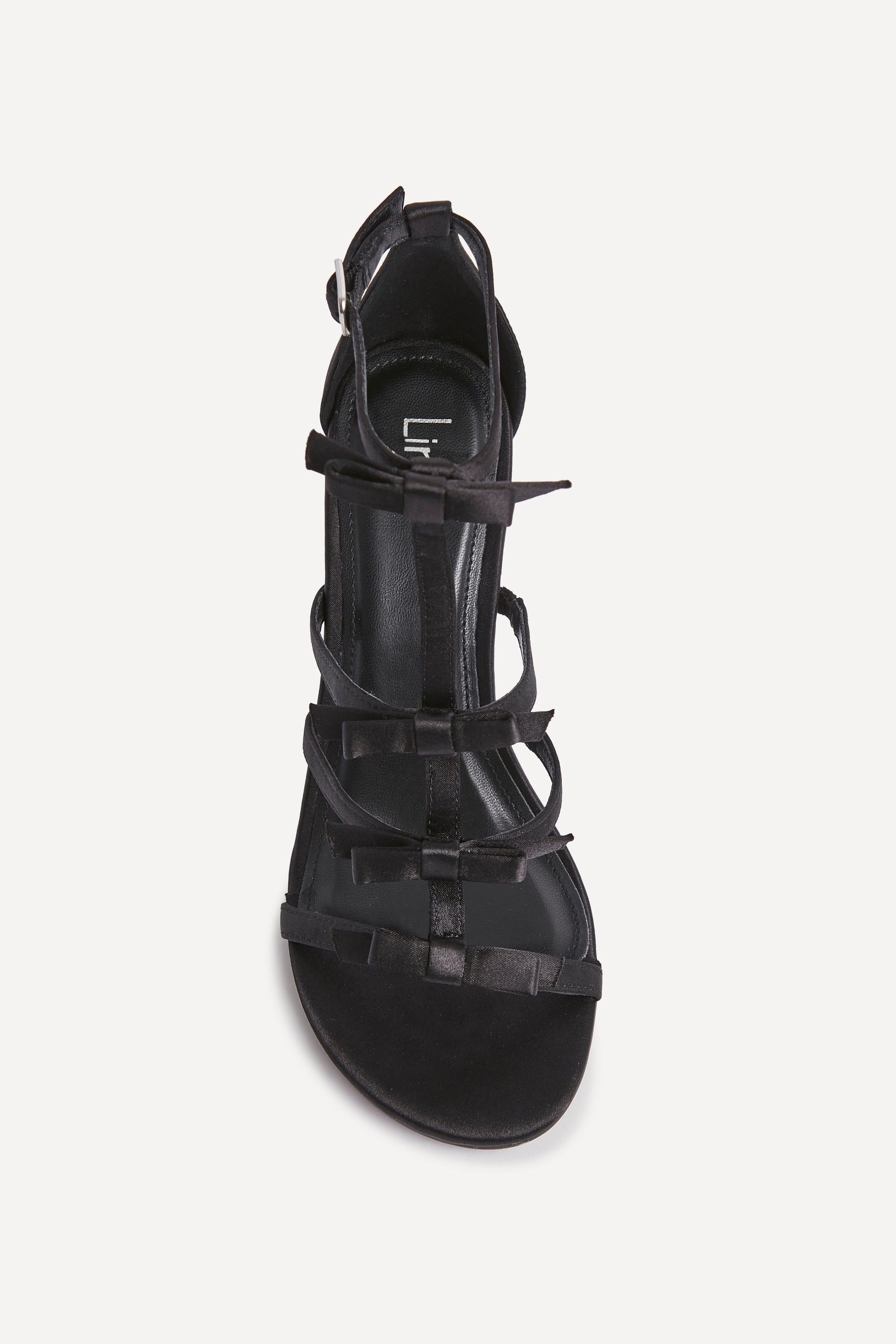 Linzi Saviour Black Satin T-Bar Bow Heel image 4