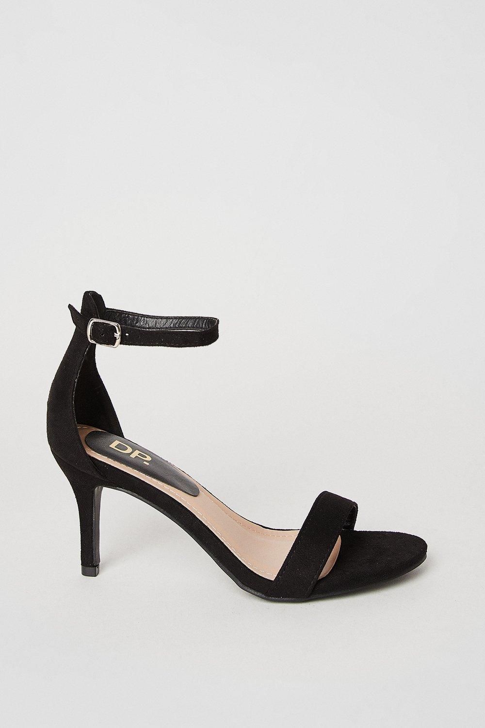 Dorothy Perkins Tasha Barely There Medium Stiletto Heel Sandals Black image 2