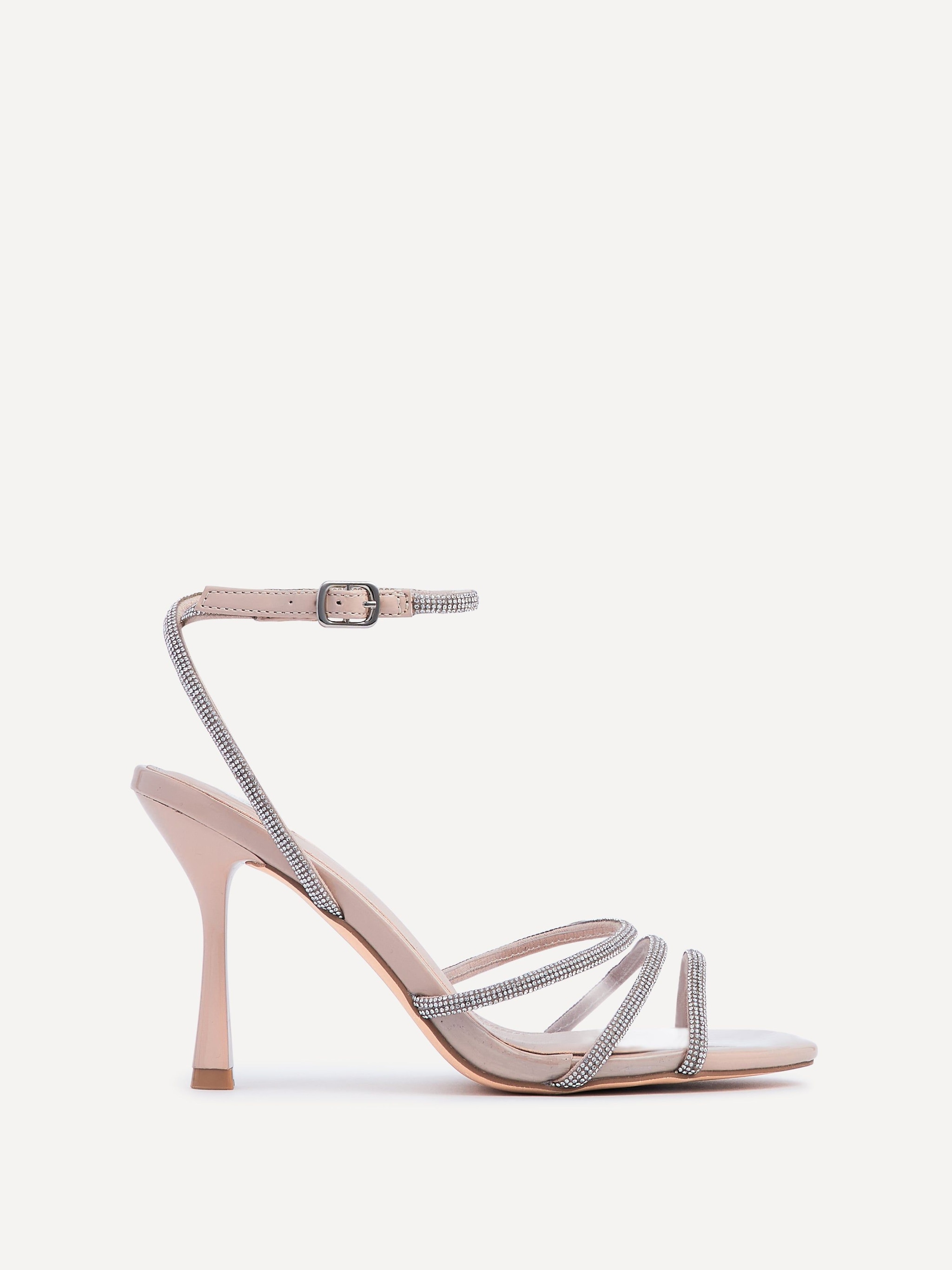 Linzi Cosmic Nude Patent Open Toe Pointed Heel