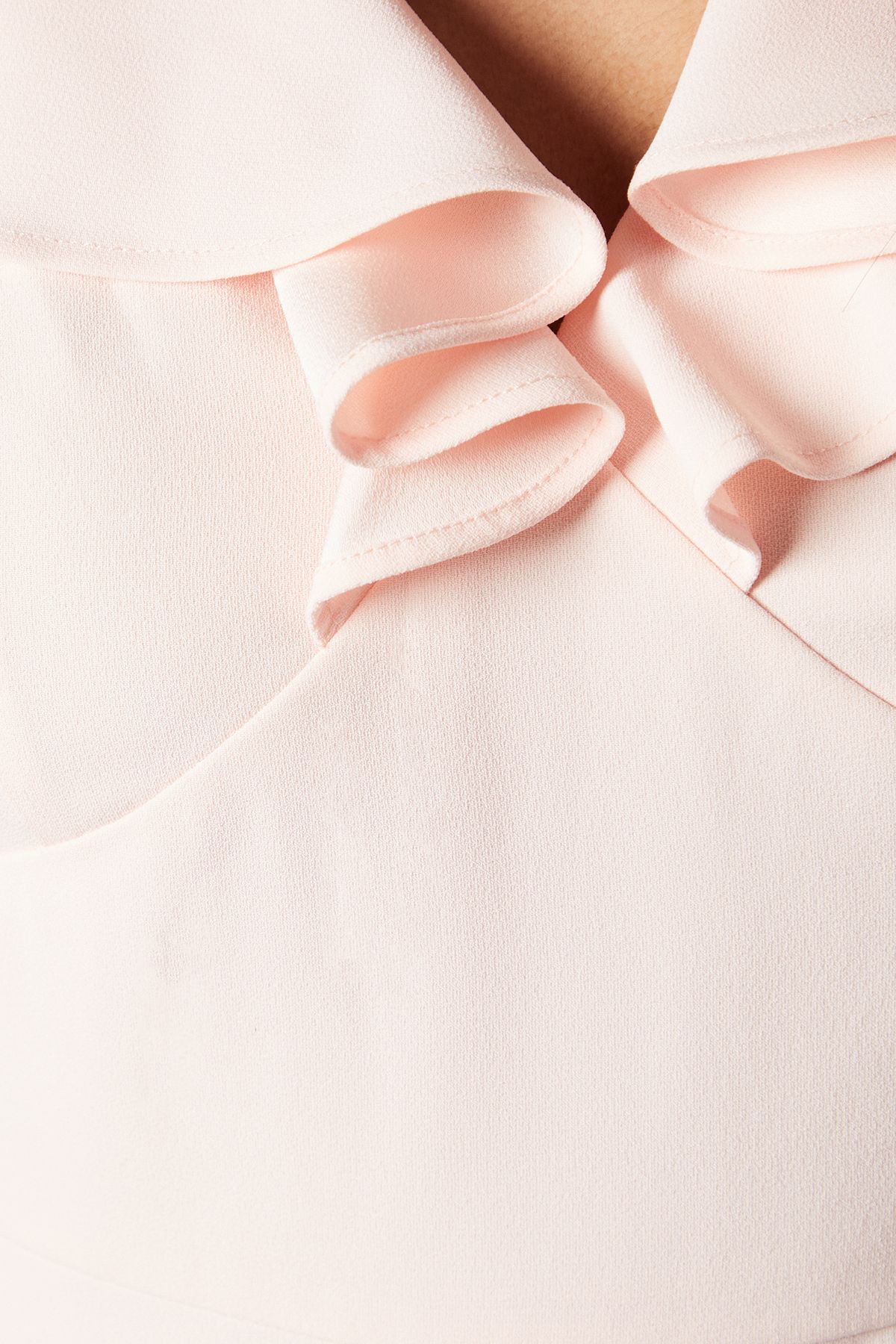 Coast V Neck Shoulder Detail Crepe Bridesmaid Dress Blush image 5