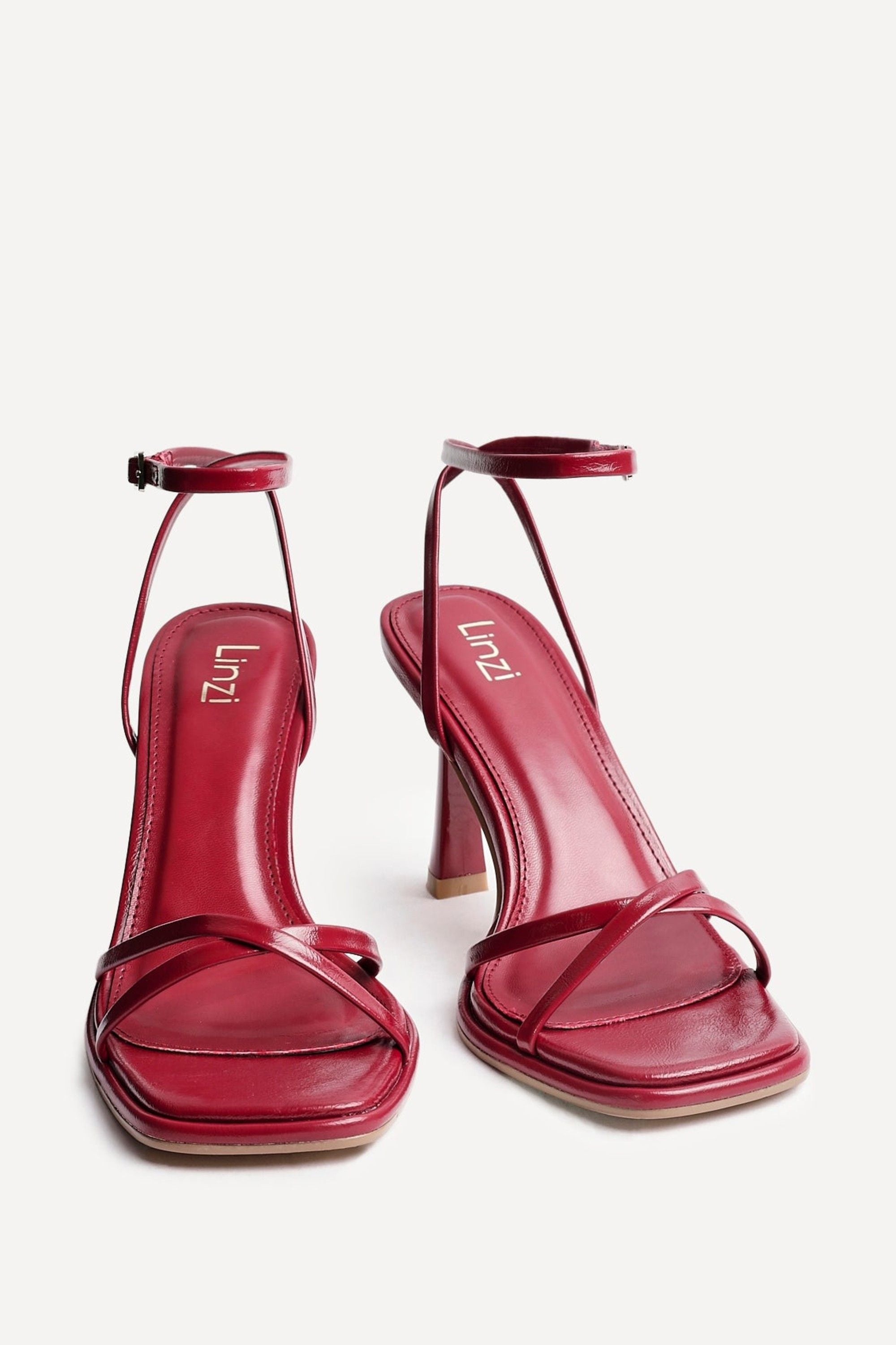 Linzi Verve Red Faux Leather Crossover Stiletto Heel image 3