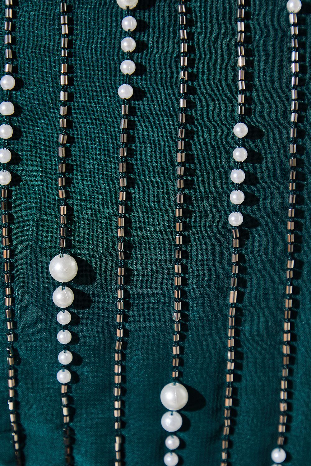 Coast Petite Party Long Sleeve Pearl Jumpsuit Forest image 5