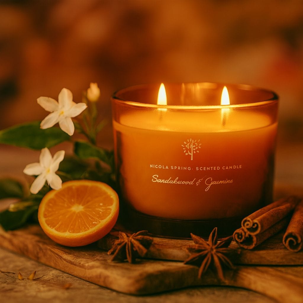 Nicola Spring Sandalwood & Jasmine Candle & Diffuser Set - 350g Jar + 200ml Diffuser image 2