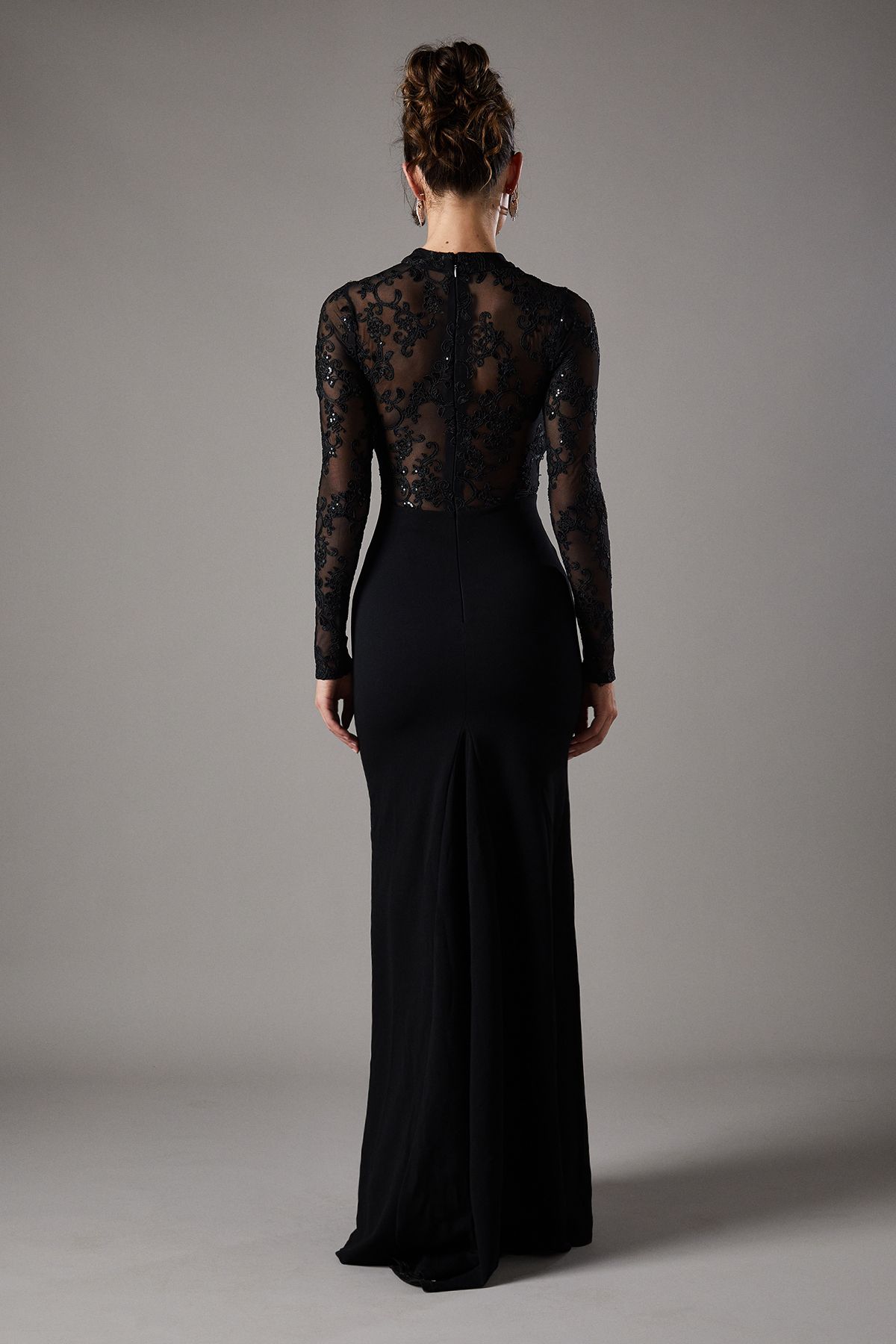 Coast Lace Maxi Dress With Lace Mix Black image 4