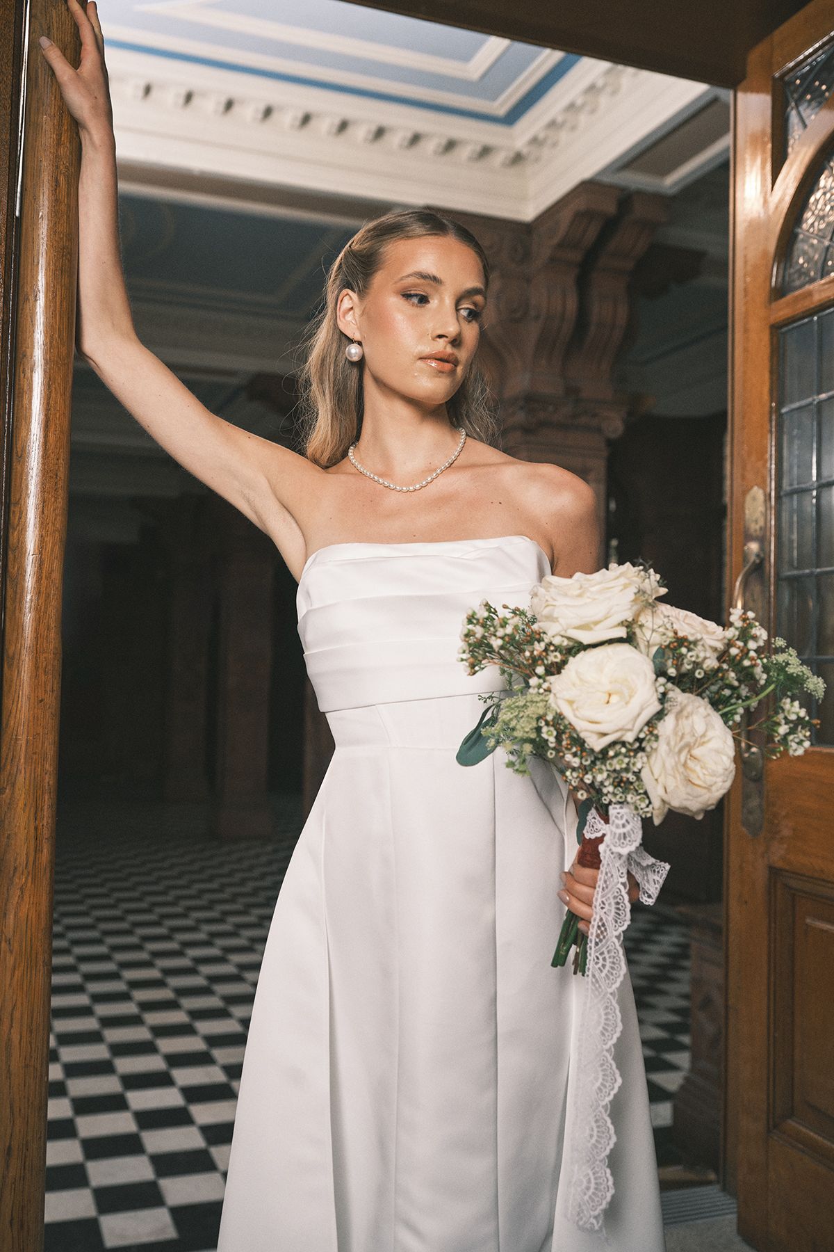 Coast Bandeau corset A Line Satin Wedding Dress Ivory image 1