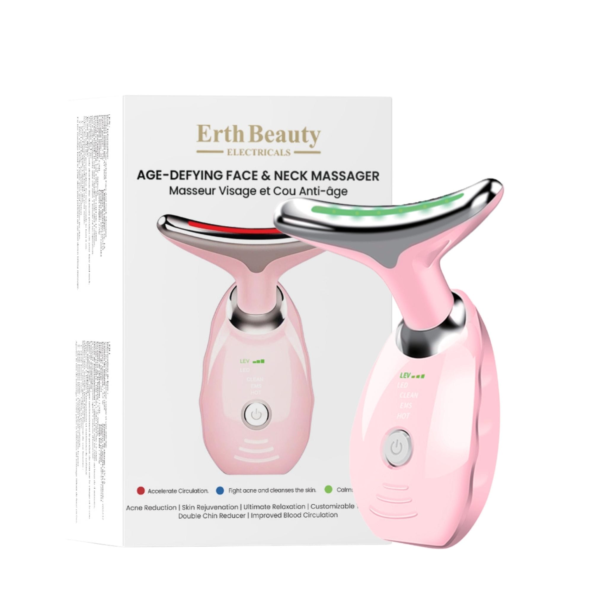 Erth Skin London AGE -DEFYING FACE AND NECK MASSAGER PINK image 1