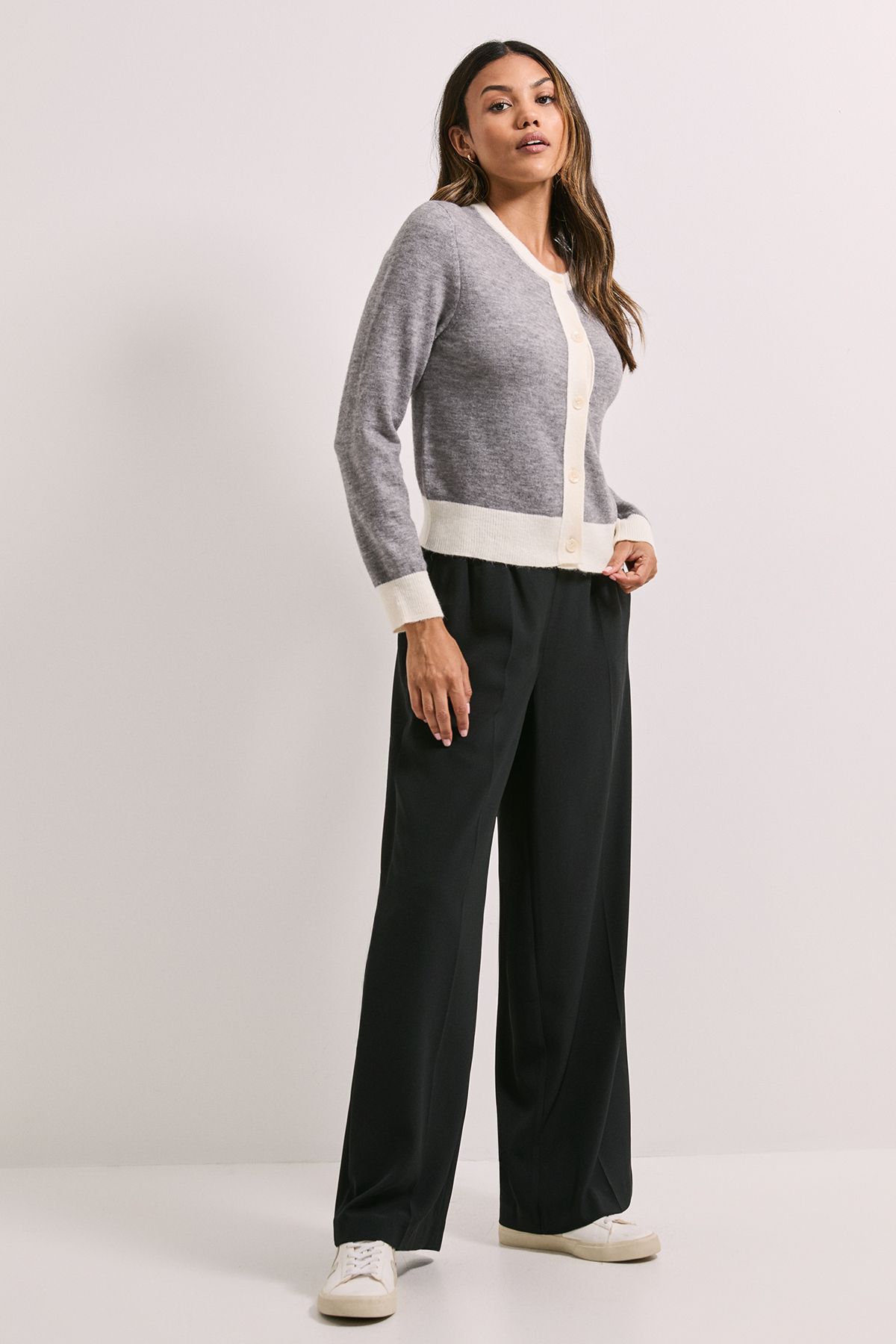Dorothy Perkins Colour Block Cardigan Grey image 2
