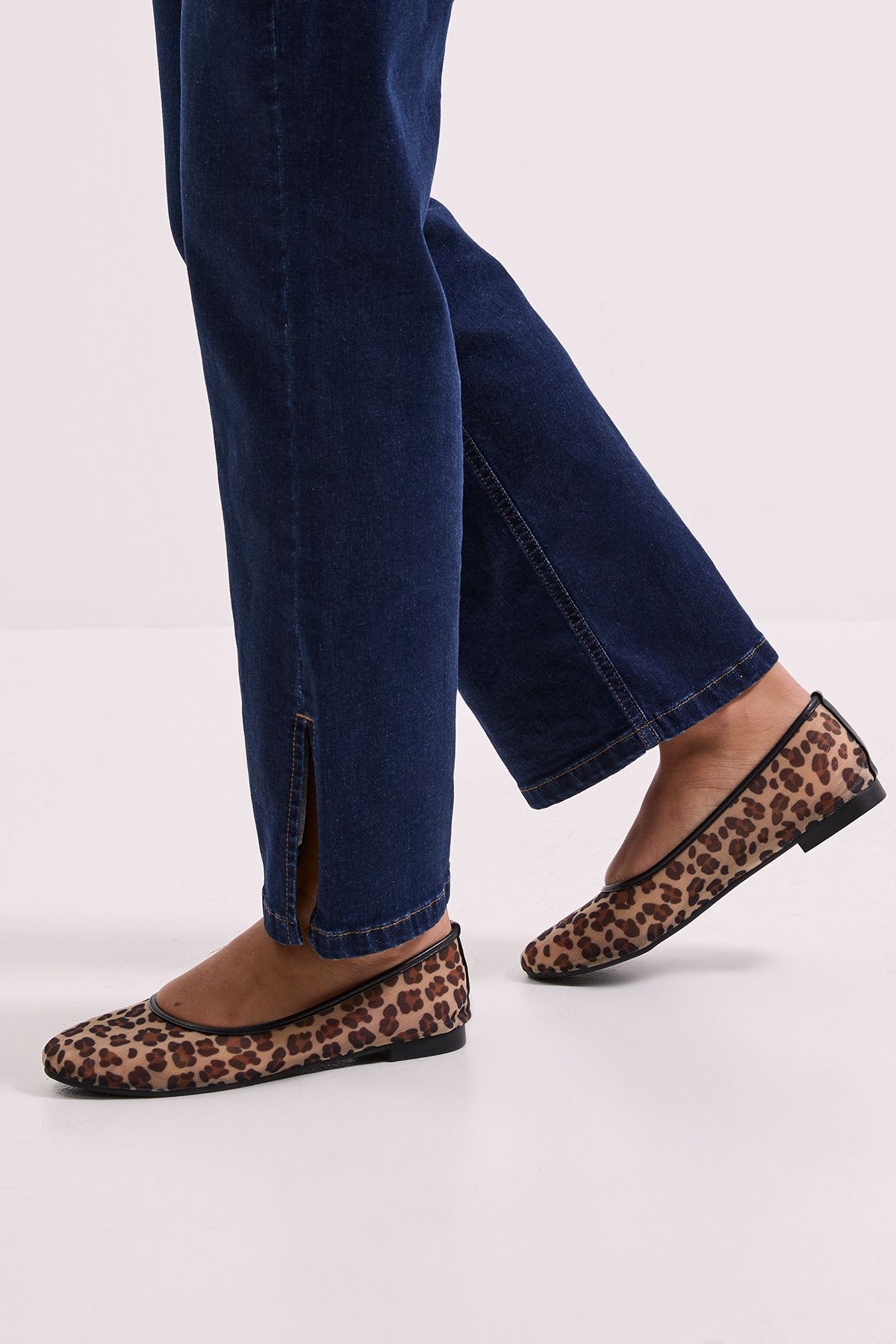 Dorothy Perkins Erica Mesh Ballerinas Leopard image 1