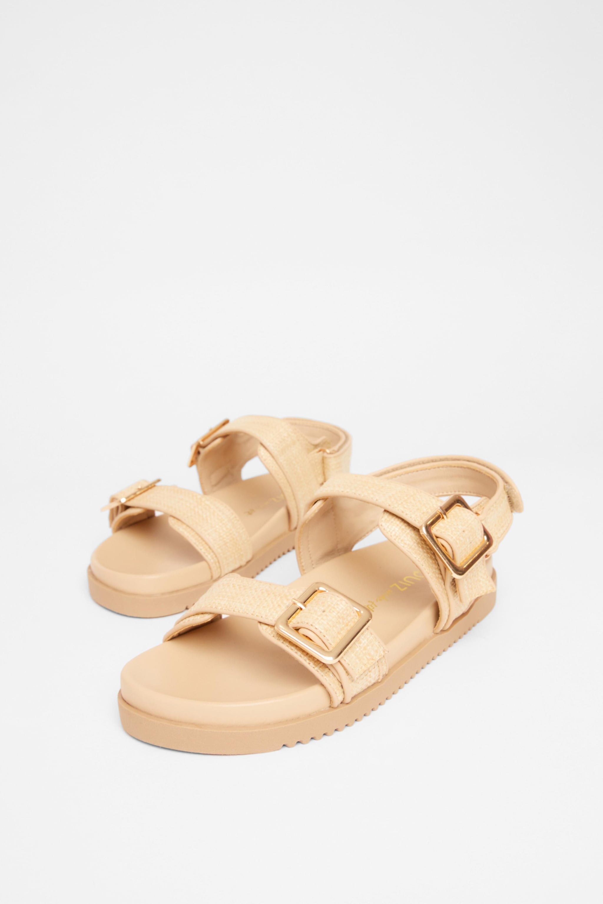 Quiz Nude Wide Fit Double Strap Sandals image 2