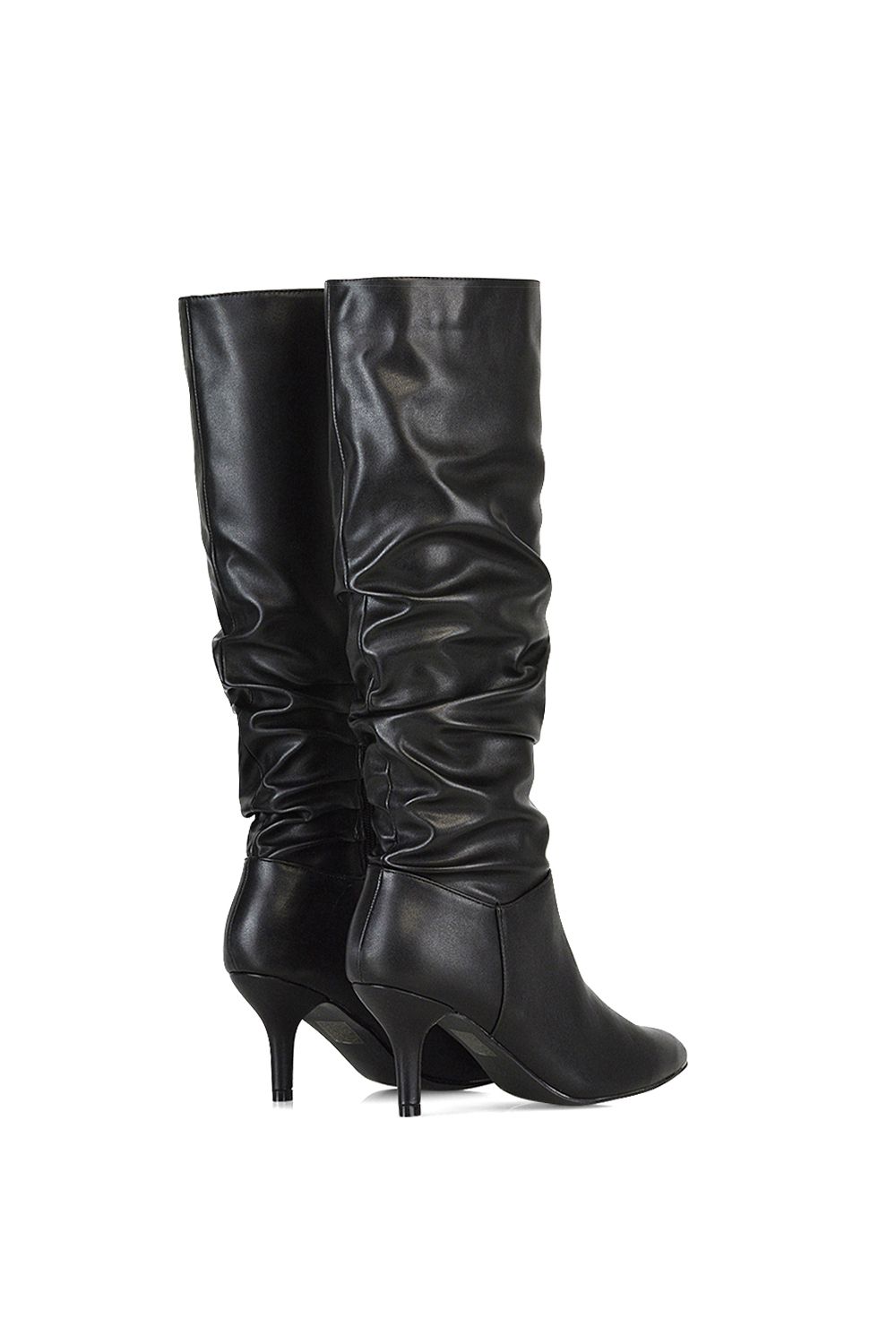 XY London 'Sian' Ruched Knee High Pointed Mid Stiletto Heel Boots image 3